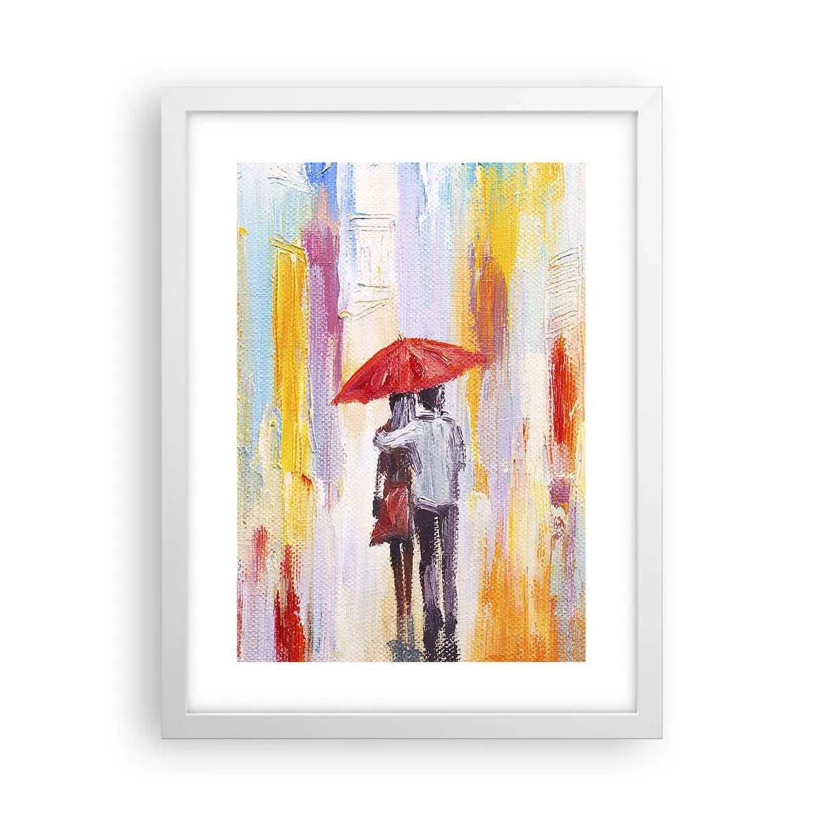 Plagát v bielom ráme - Nech prší ďalej - 30x40 cm