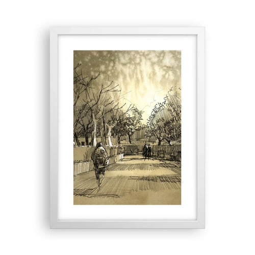 Plagát v bielom ráme - Pierkom zastavený okamih - 30x40 cm