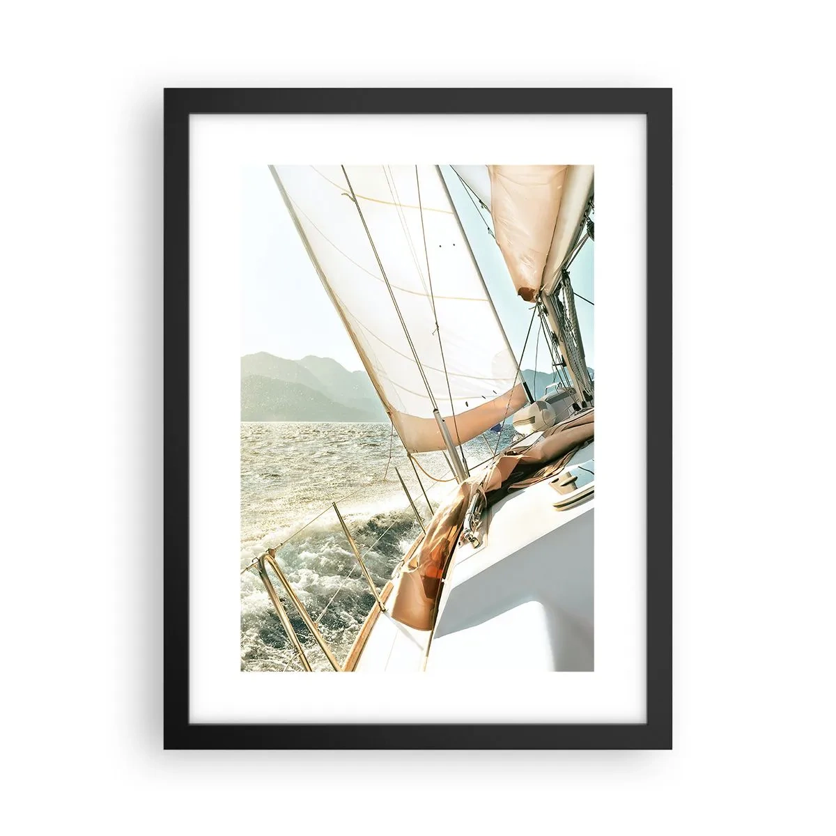 Plagát v čiernom ráme - Pod plnými plachtami - 30x40 cm