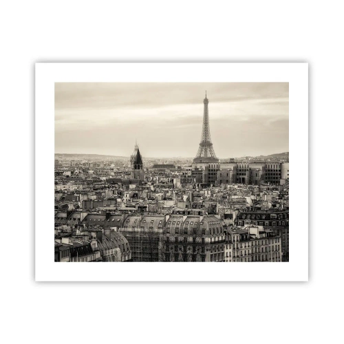 Plagát - Nad strechami Paríža - 50x40 cm