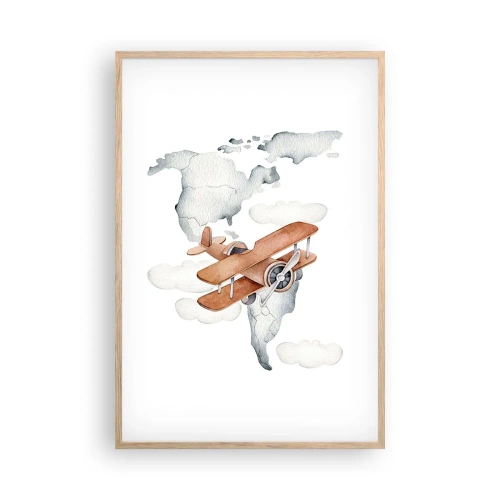 Plagát v ráme zo svetlého duba - V priekopníckom duchu - 61x91 cm