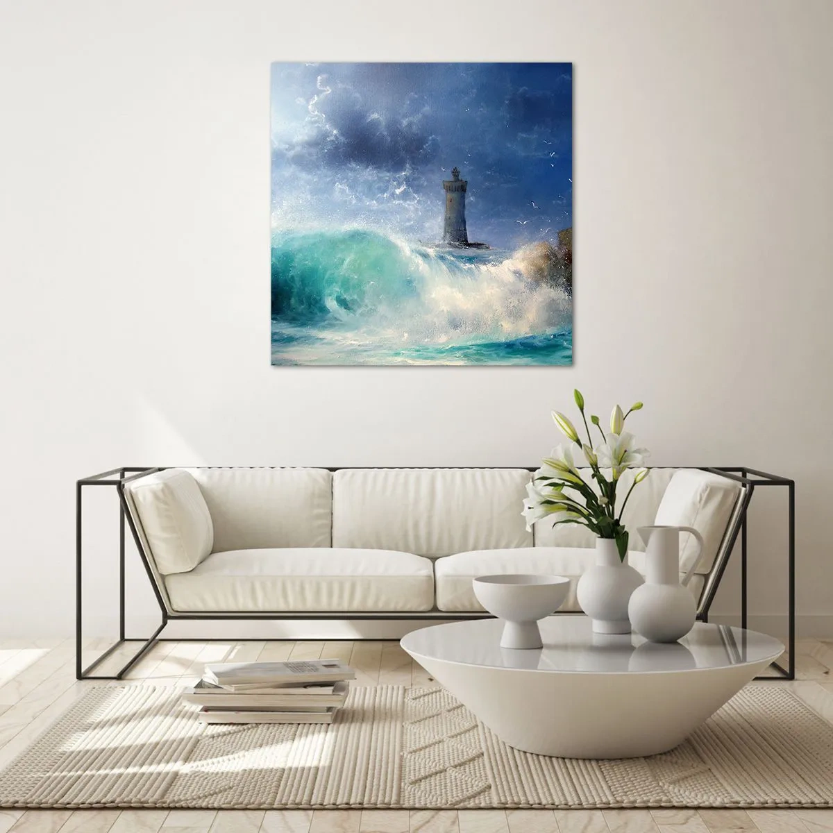 Obraz na skle - Na stráži proti živlom - 70x70 cm