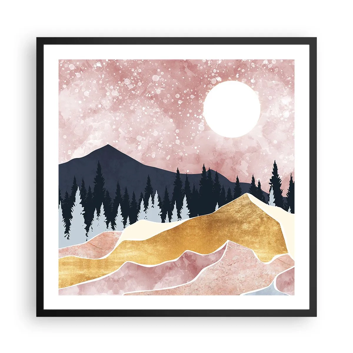 Plagát v čiernom ráme - Nočná hliadka - 60x60 cm