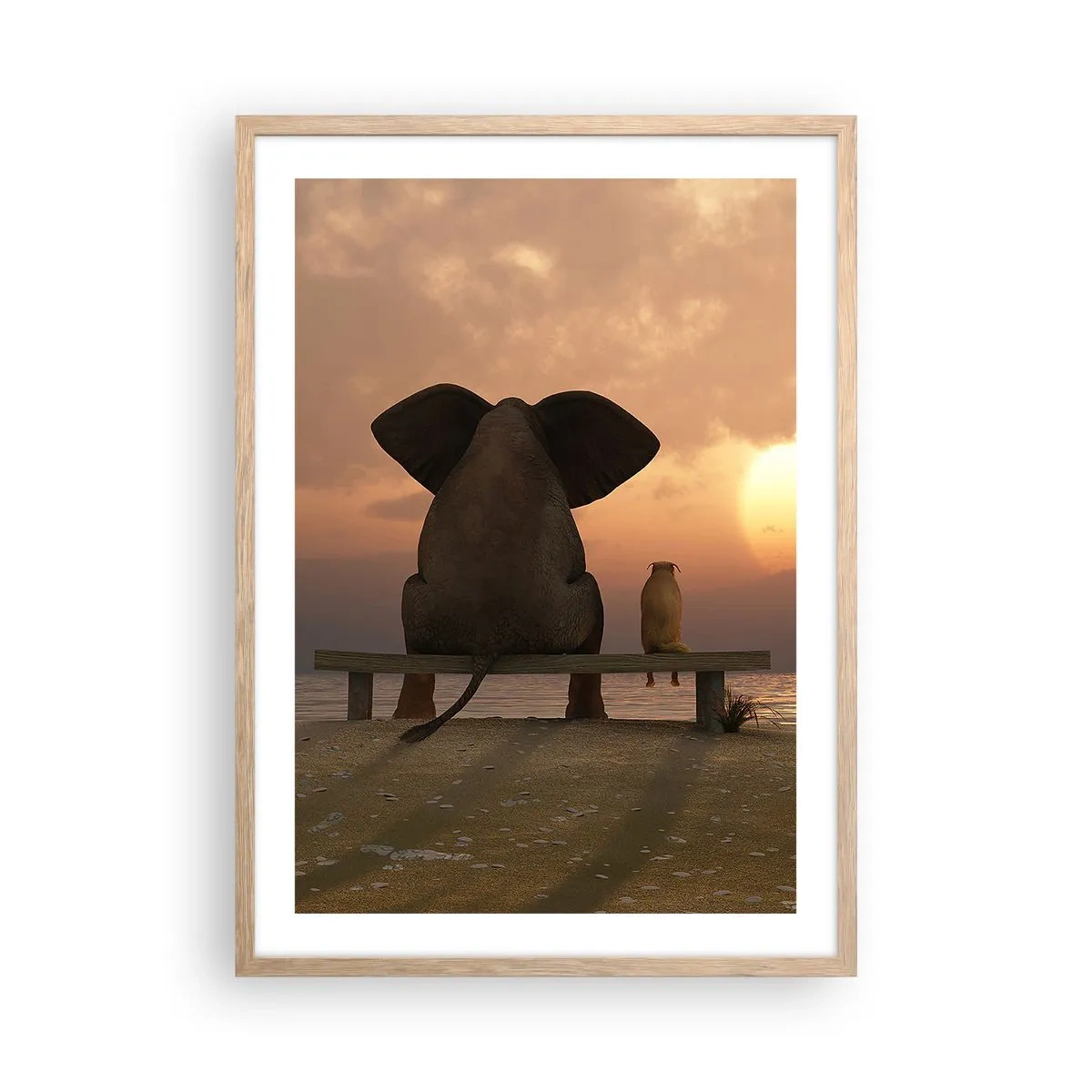 Plagát v ráme zo svetlého duba - Je skvelé spolu mlčať - 50x70 cm