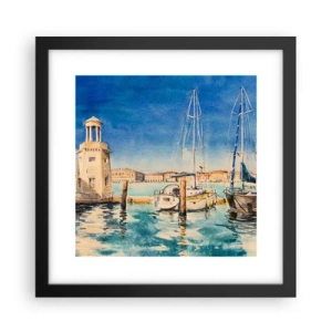 Plagát v čiernom ráme - Slnečná lagúna - 30x30 cm
