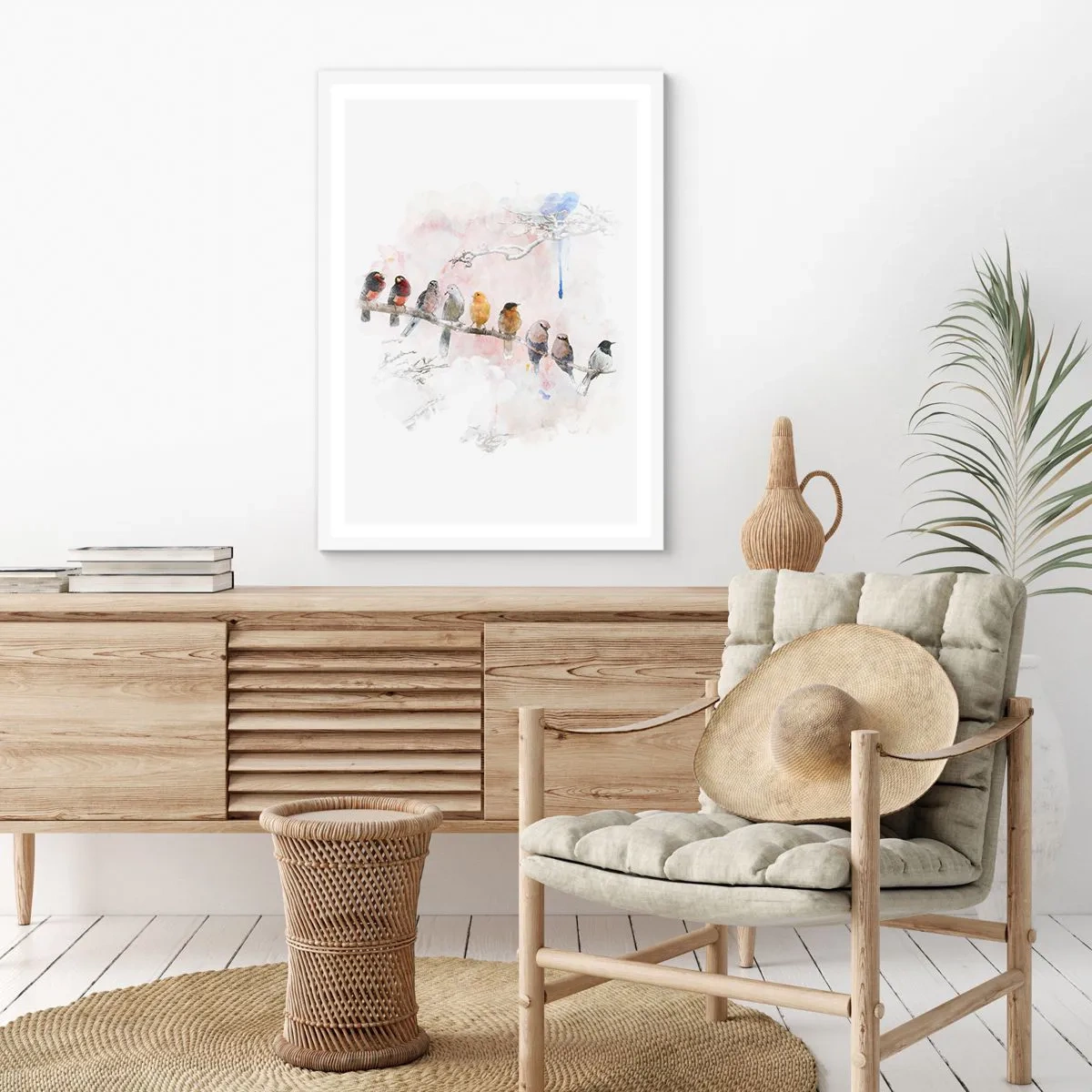 Plagát v bielom ráme - Okrídlené stretnutie - 70x100 cm