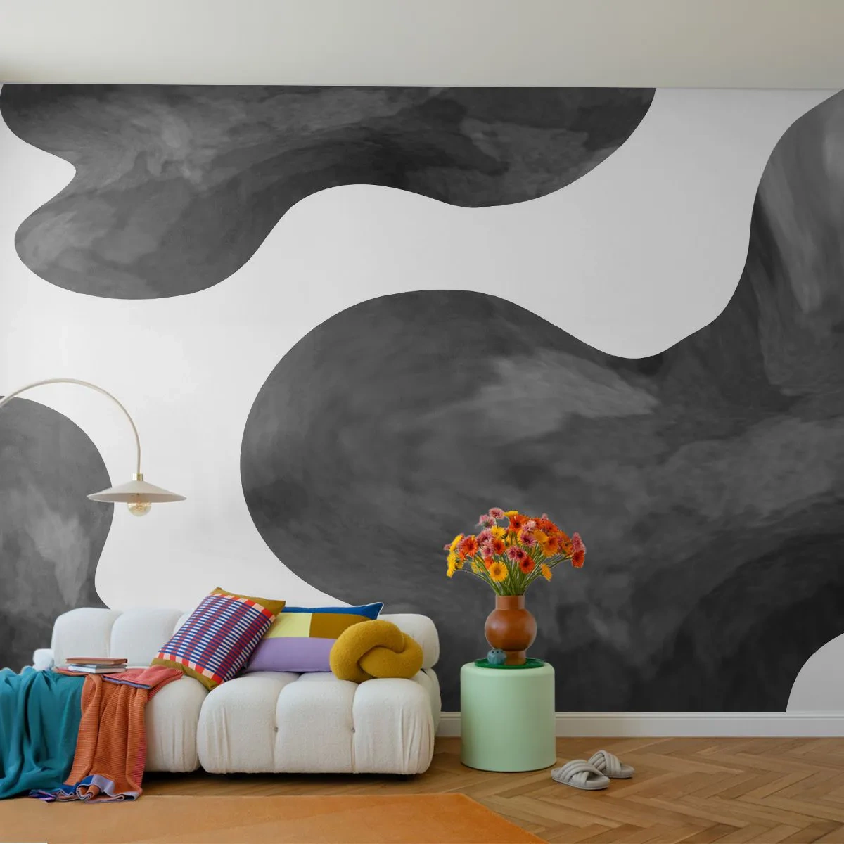 Fototapeta Premium Canvas - Mliečna dráha - Abstrakcia, Kus, Čierna a biela - 250x175 cm
