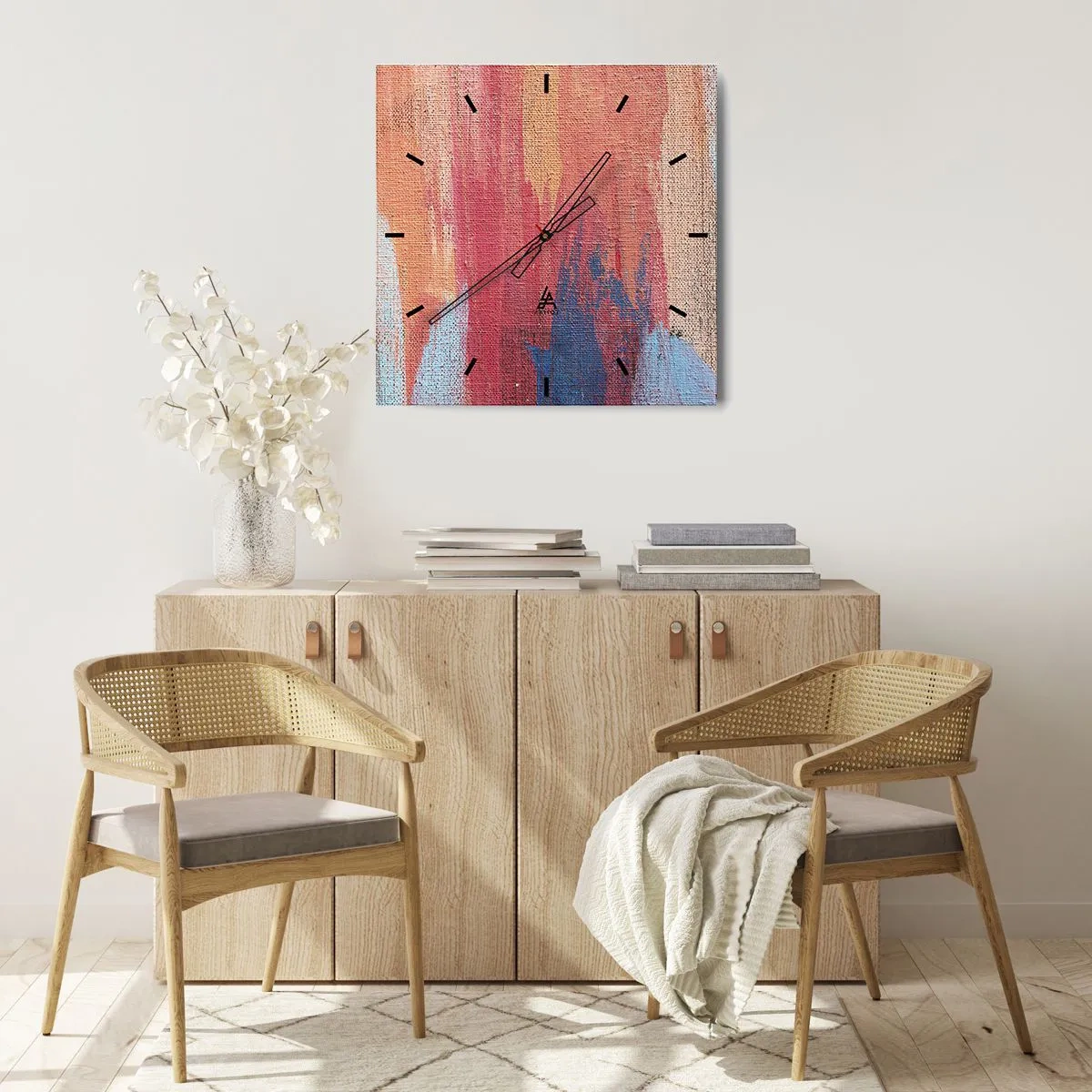 Nástenné hodiny - Stekať dúhou - 40x40 cm