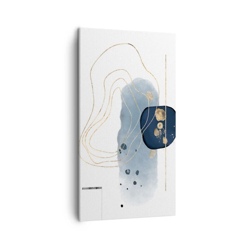 Obraz na plátne - Modro-zlatá fantázia - 45x80 cm