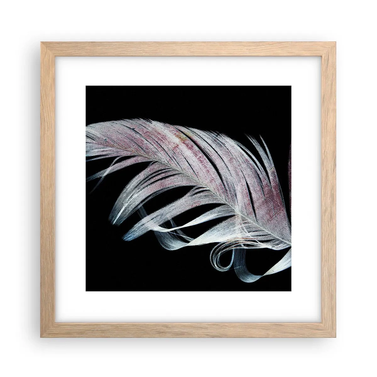 Plagát v ráme zo svetlého duba - Premýšľajte o dotyku - 30x30 cm