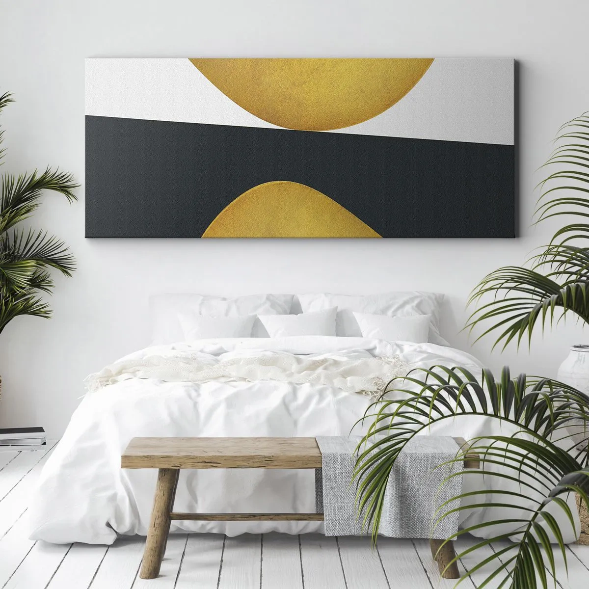 Obraz na plátne - Po prvé: zlato - 100x40 cm