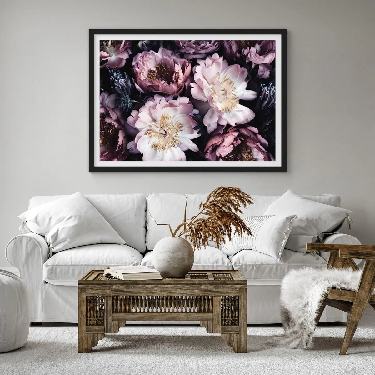 Plagát v čiernom ráme - Kytica v starom štýle - 91x61 cm