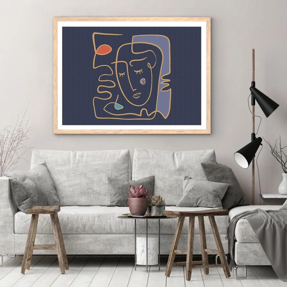 Plagát v ráme zo svetlého duba - V zádumčivosti - 70x50 cm