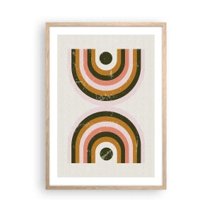 Plagát v ráme zo svetlého duba - Dvojitá abstrakcia - 50x70 cm