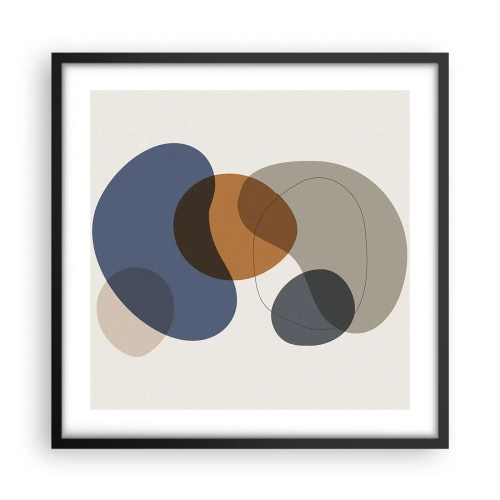 Plagát v čiernom ráme - Kvapky farieb - 50x50 cm