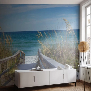 Fototapeta Premium Sand - Na slnku, vo vetre - Krajina, Morská duna, More - 100x70 cm