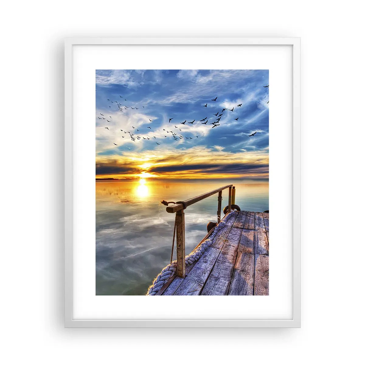 Plagát v bielom ráme - Vietor ide odpočívať - 40x50 cm