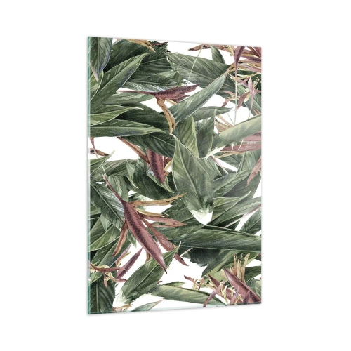 Obraz na skle - Smaragdovo-ľaliové húštie - 50x70 cm