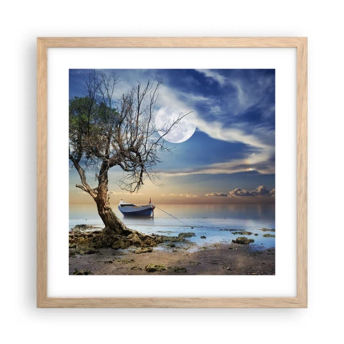 Plagát v ráme zo svetlého duba - Je to koniec alebo začiatok? - 40x40 cm