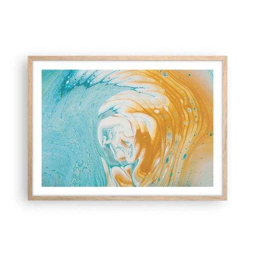 Plagát v ráme zo svetlého duba - Pastelový vír - 70x50 cm