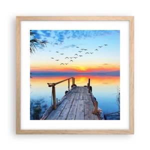 Plagát v ráme zo svetlého duba - Je čas isť späť… - 40x40 cm