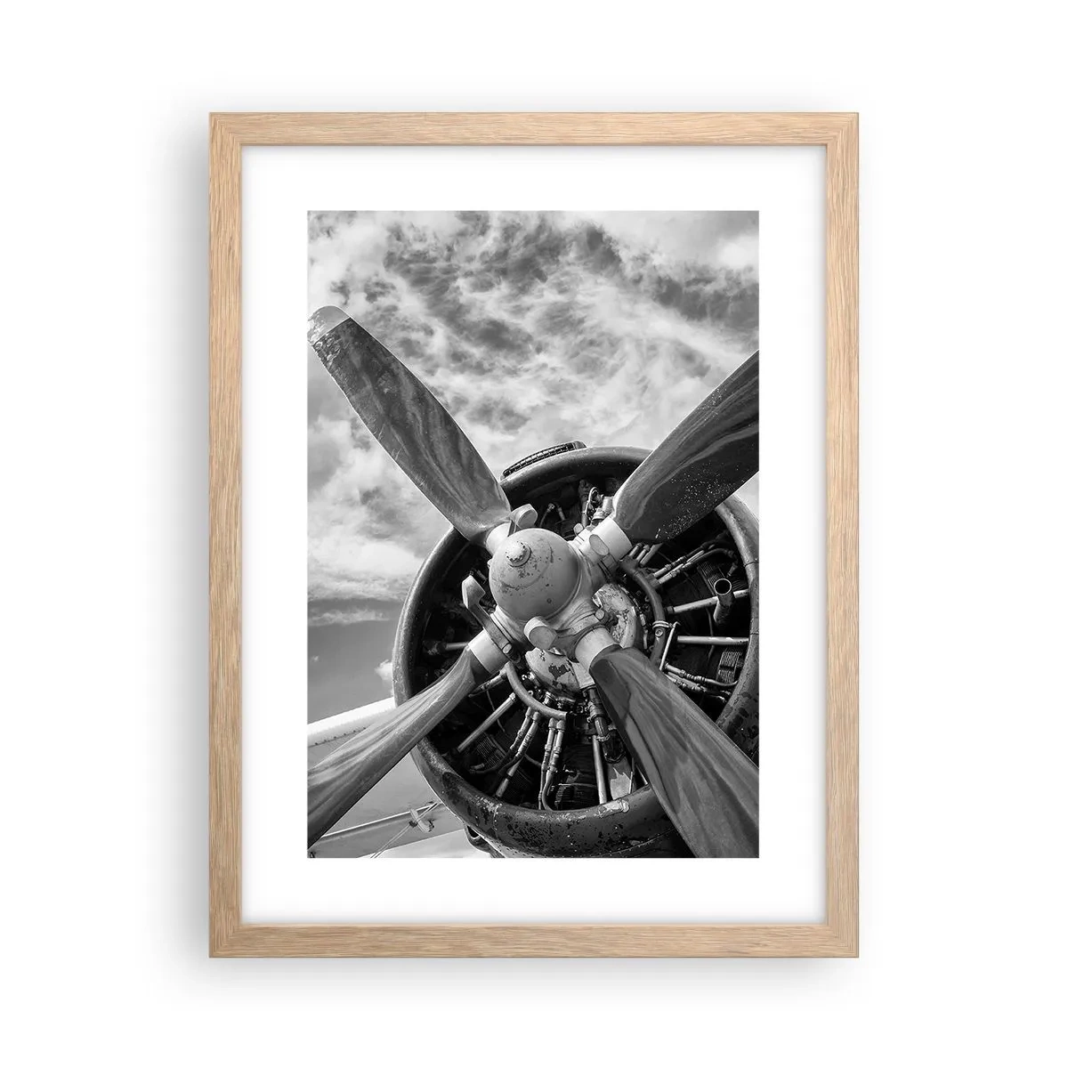 Plagát v ráme zo svetlého duba - Dobyvateľ oblohy - 30x40 cm