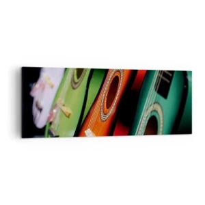 Obraz na plátne - Gitara má veľa farieb - 140x50 cm