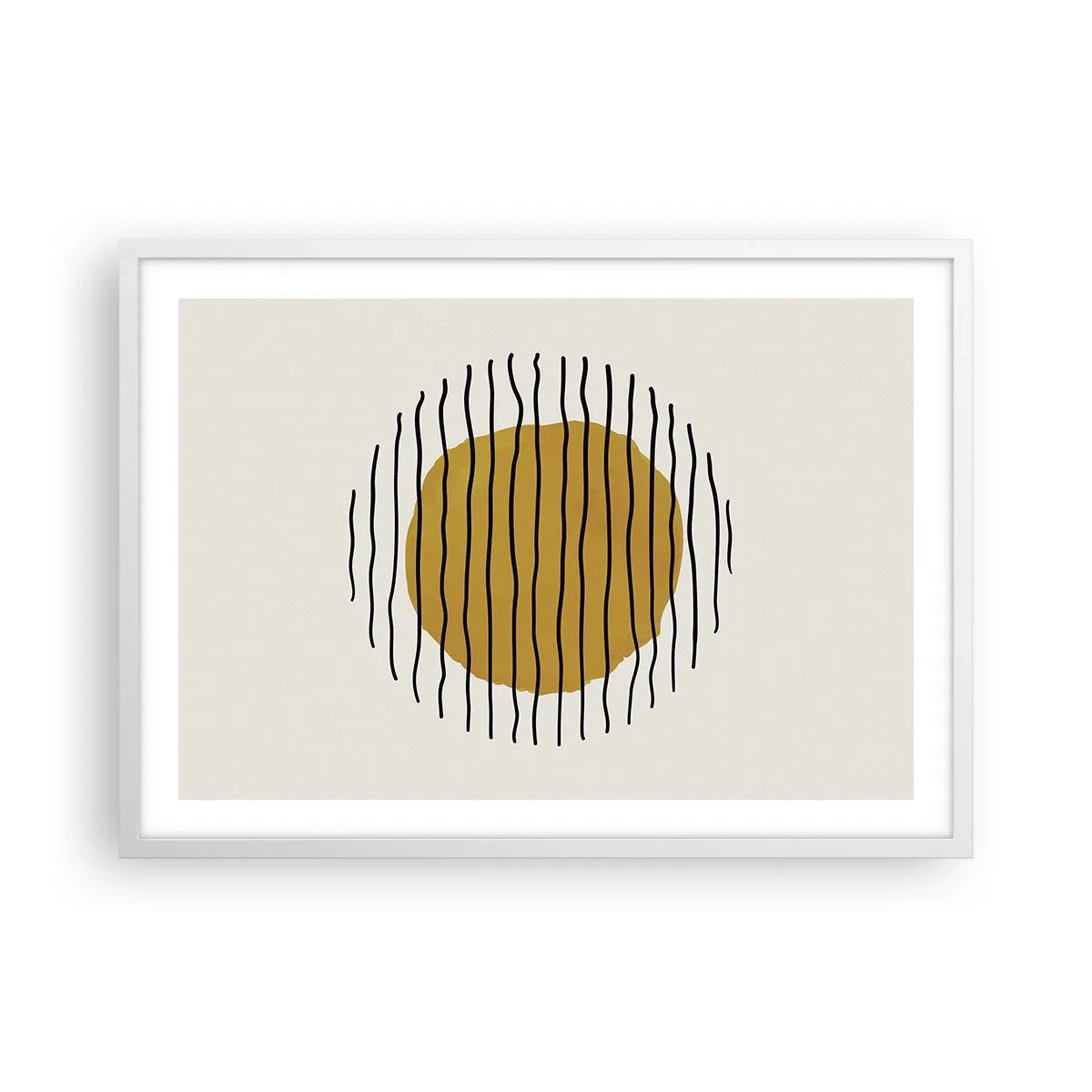 Plagát v bielom ráme - Abstrakcia kmitajúca žiarom - 70x50 cm