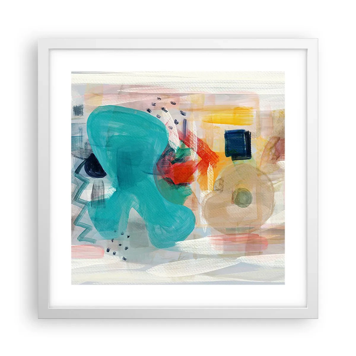 Plagát v bielom ráme - Farebná hra - 40x40 cm