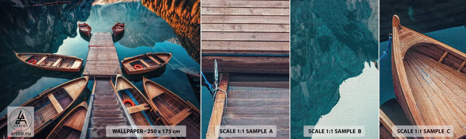 Vzorka fototapety Premium Canvas - Čakám v prístave - Krajina, Jazero, Tirolsko - 100x30 cm