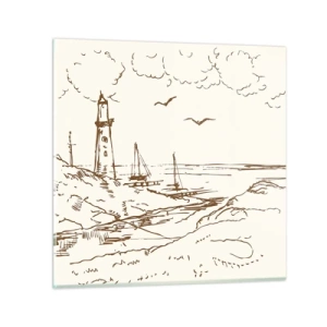 Obraz na skle - Náčrt letných spomienok - 30x30 cm