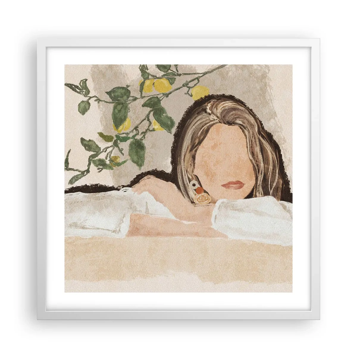 Plagát v bielom ráme - Kráska z juhu - 50x50 cm