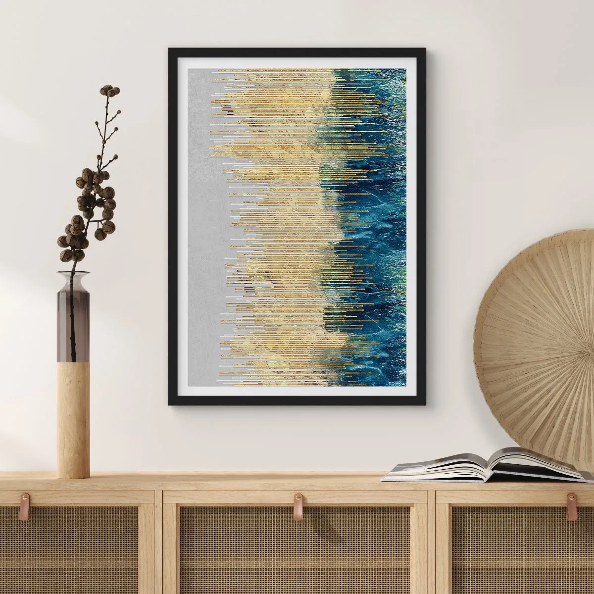 Plagát v čiernom ráme - Pozlátená hranica - 40x50 cm