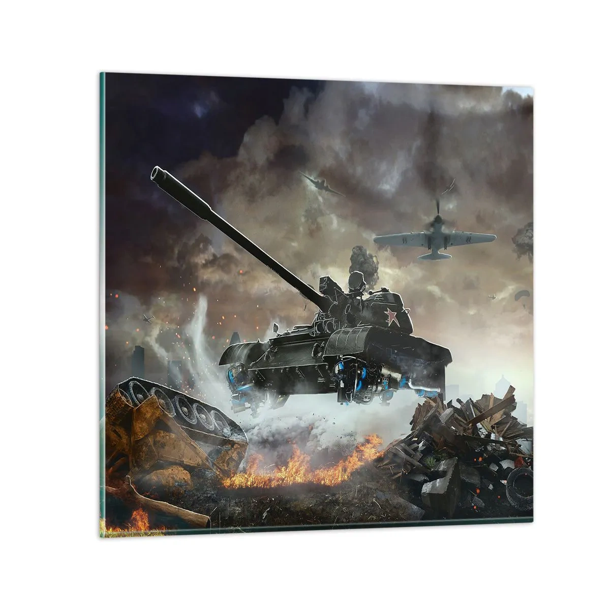 Obraz na skle - Bitka je hrozná a krásna - 70x70 cm