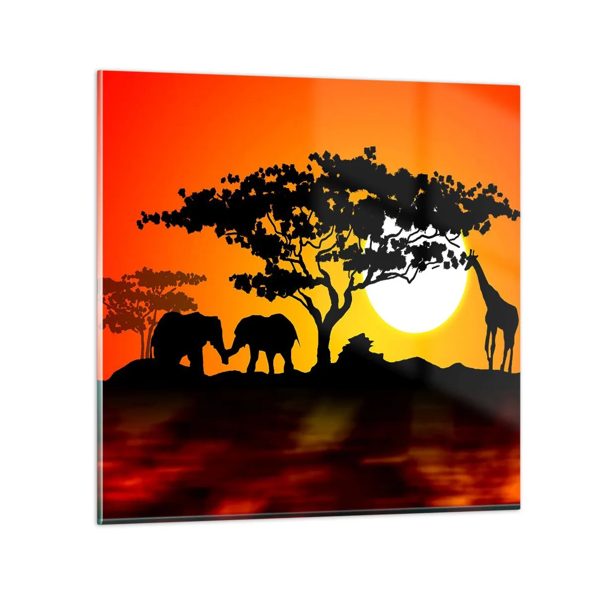 Obraz na skle - Stretnutie na savane - 60x60 cm