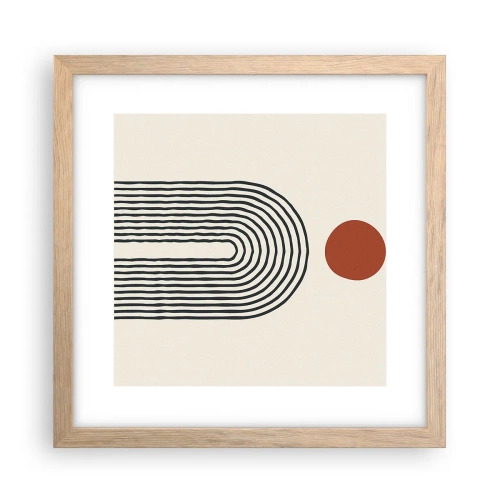 Plagát v ráme zo svetlého duba - Magnetizmus tvarov a farieb - 30x30 cm
