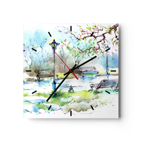 Nástenné hodiny - Kúzlo parkového ticha - 30x30 cm