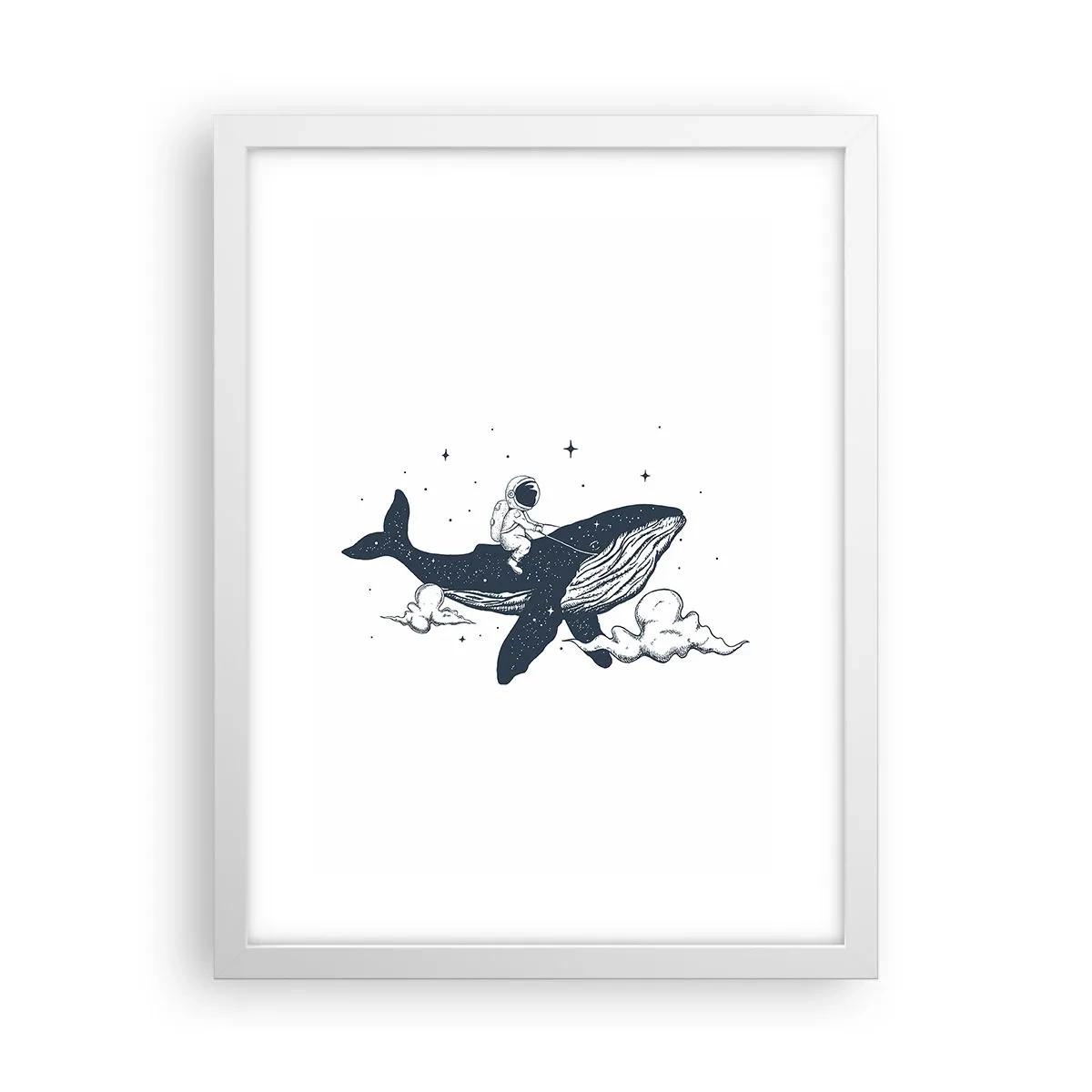 Plagát v bielom ráme - Vesmírne dobrodružstvo - 30x40 cm