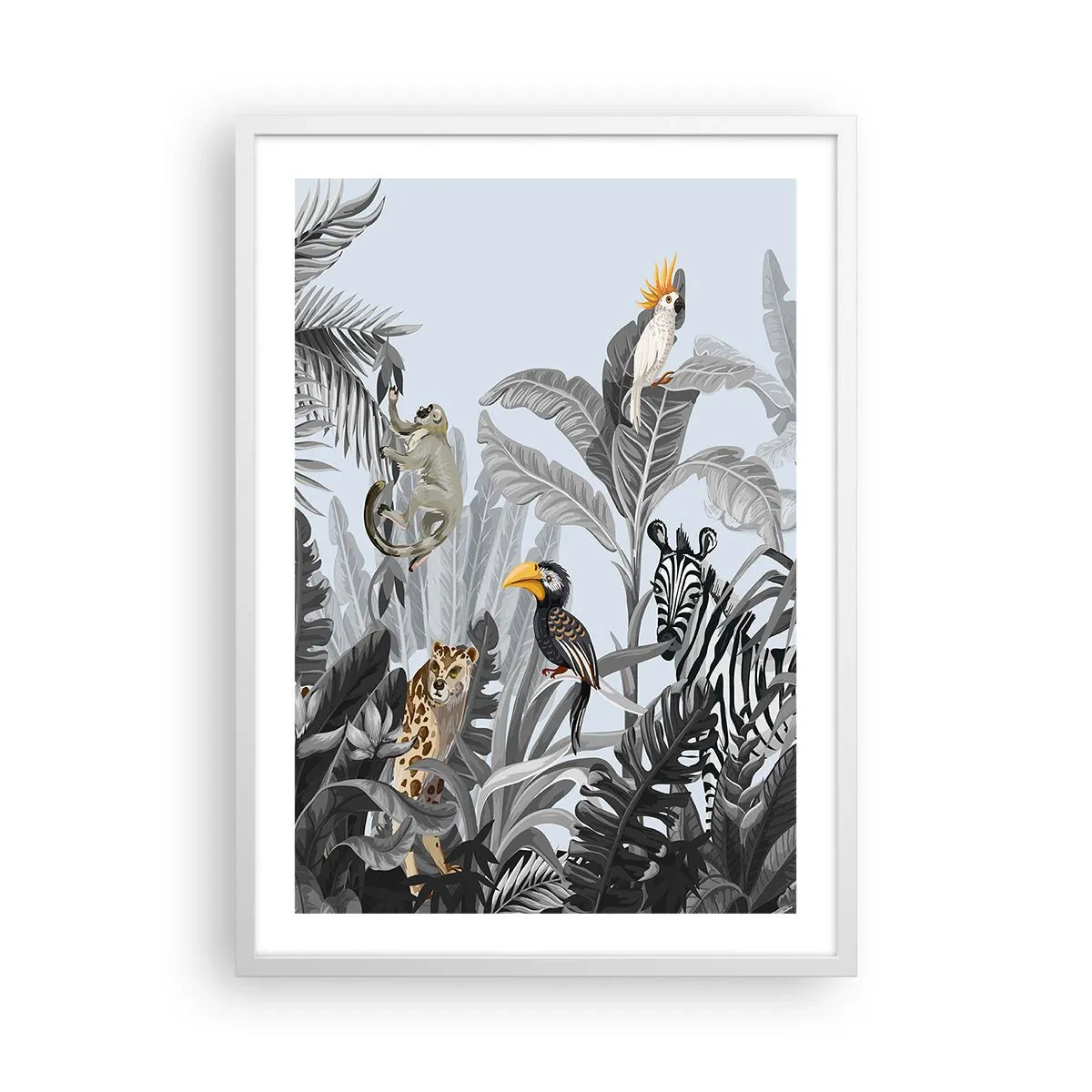 Plagát v bielom ráme - Africká rozprávka - 50x70 cm