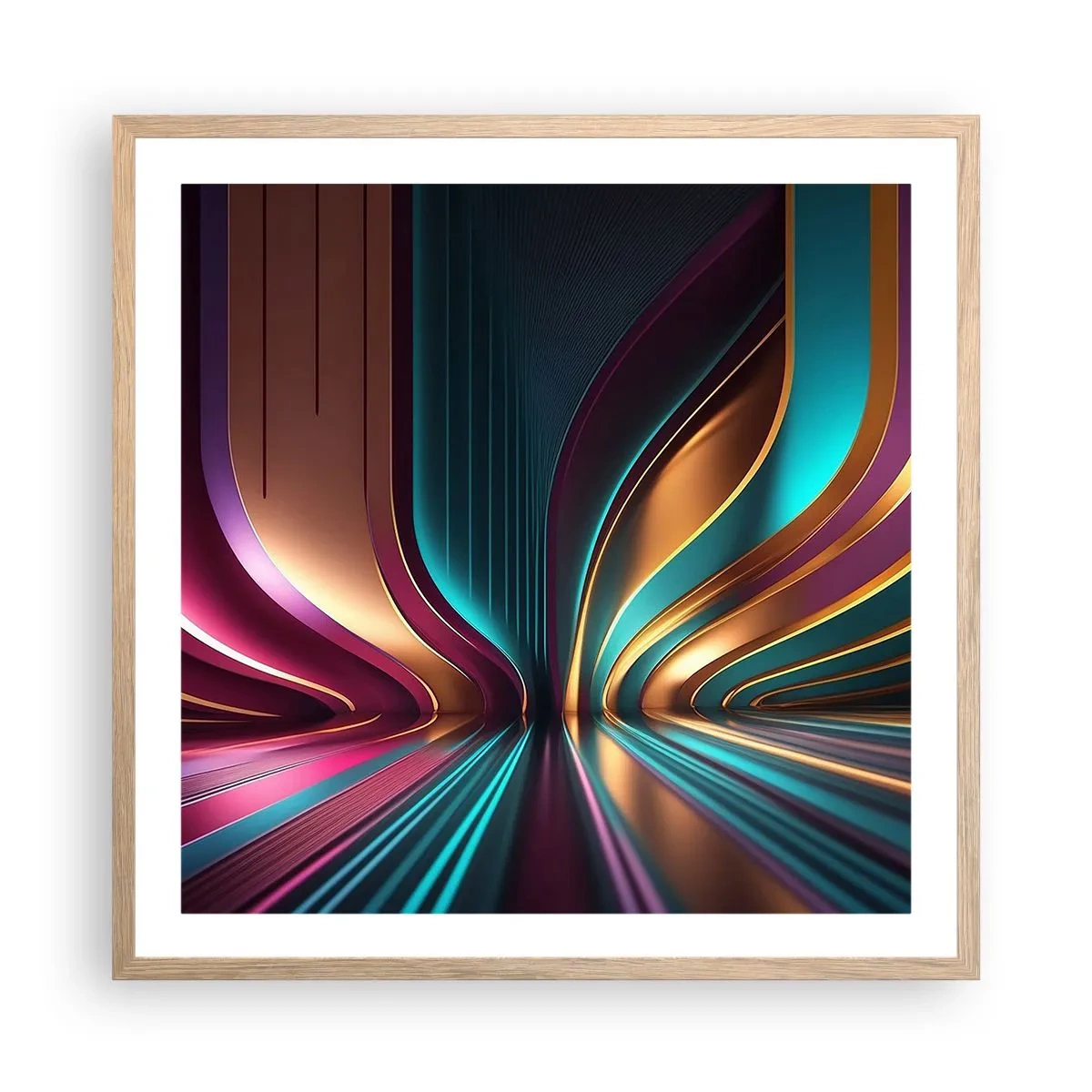 Plagát v ráme zo svetlého duba - Architektúra svetla - 60x60 cm