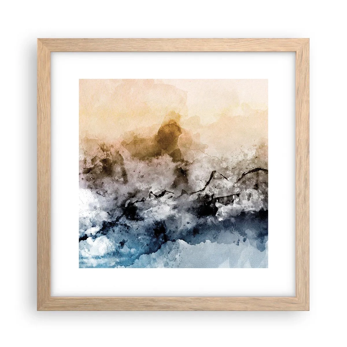 Plagát v ráme zo svetlého duba - Ponorené do mračná hmly - 30x30 cm