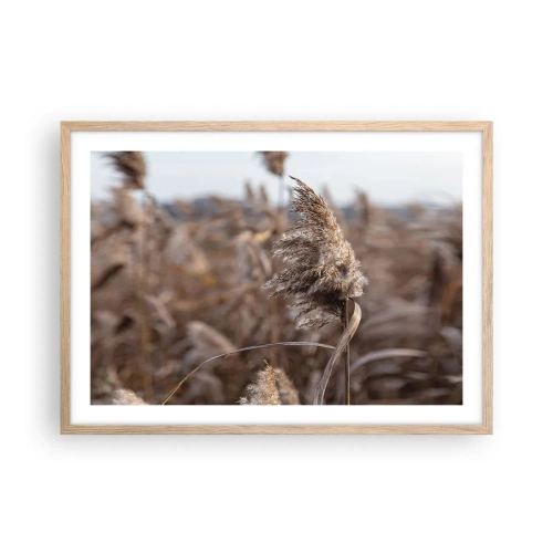 Plagát v ráme zo svetlého duba - Čas odletieť s vetrom - 70x50 cm