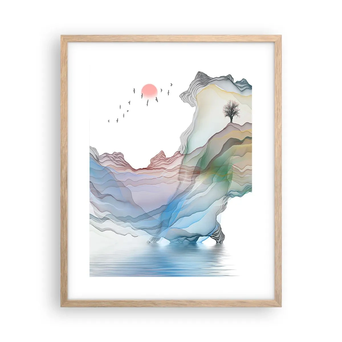 Plagát v ráme zo svetlého duba - Ku krištáľovým horám - 40x50 cm