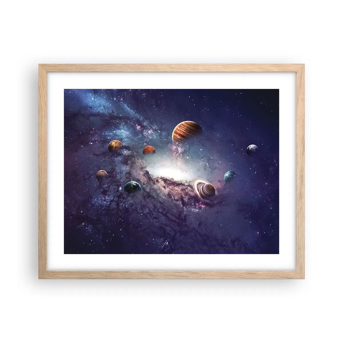 Plagát v ráme zo svetlého duba - Slnko a tanec - 50x40 cm