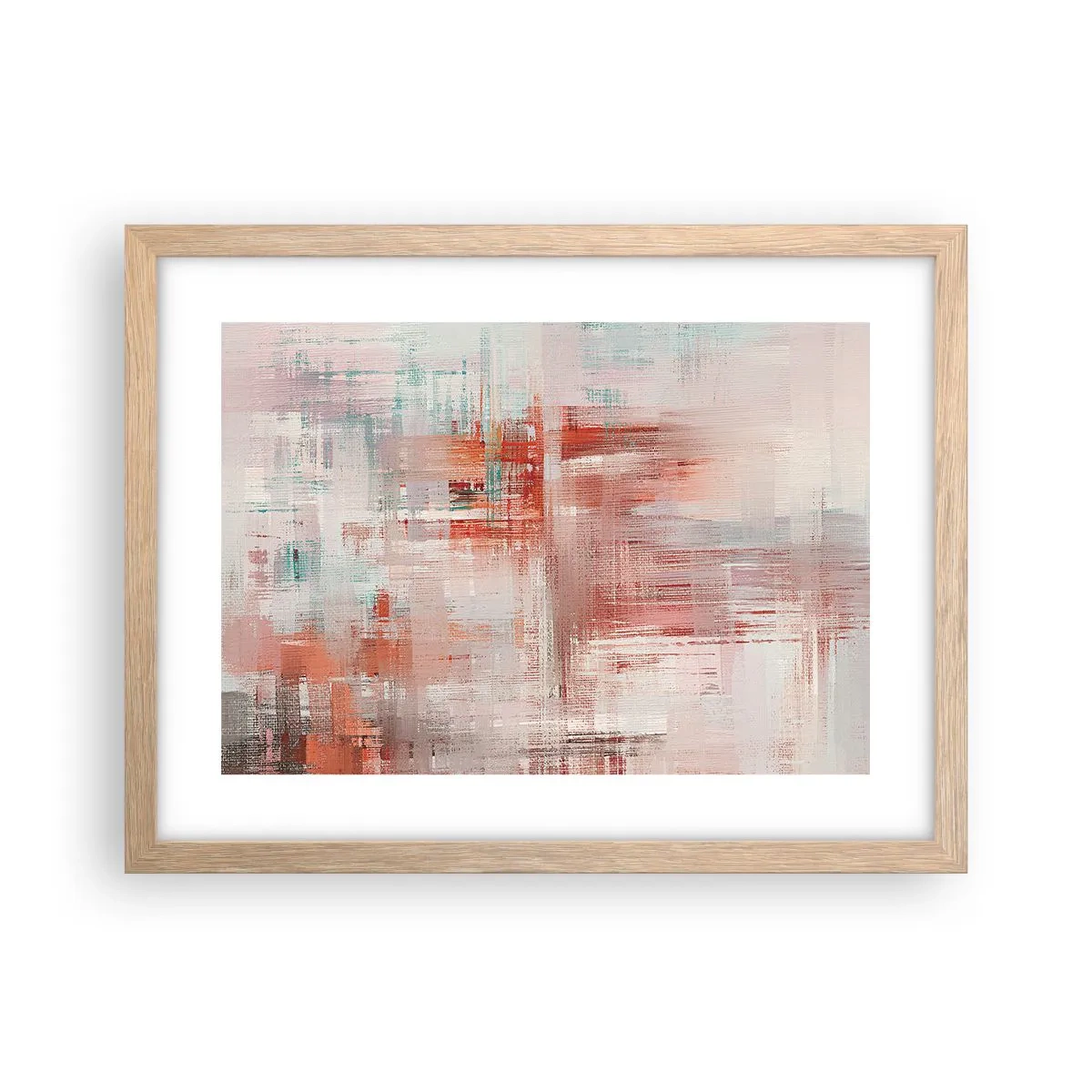 Plagát v ráme zo svetlého duba - Zahmlené. Ale ružové - 40x30 cm