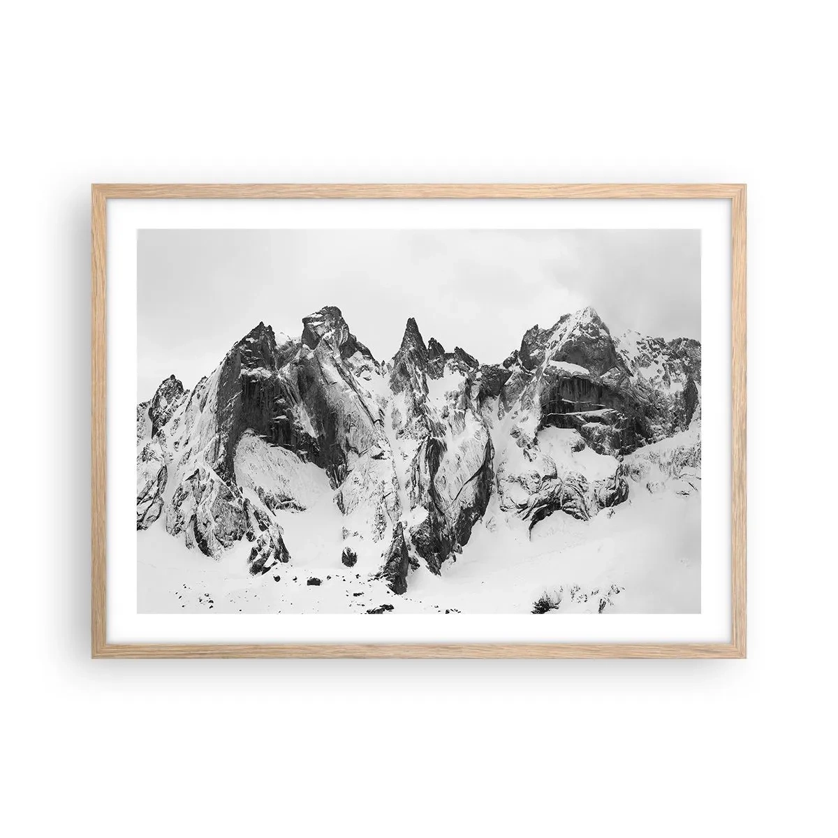 Plagát v ráme zo svetlého duba - Hrozivý žulový hrebeň - 70x50 cm