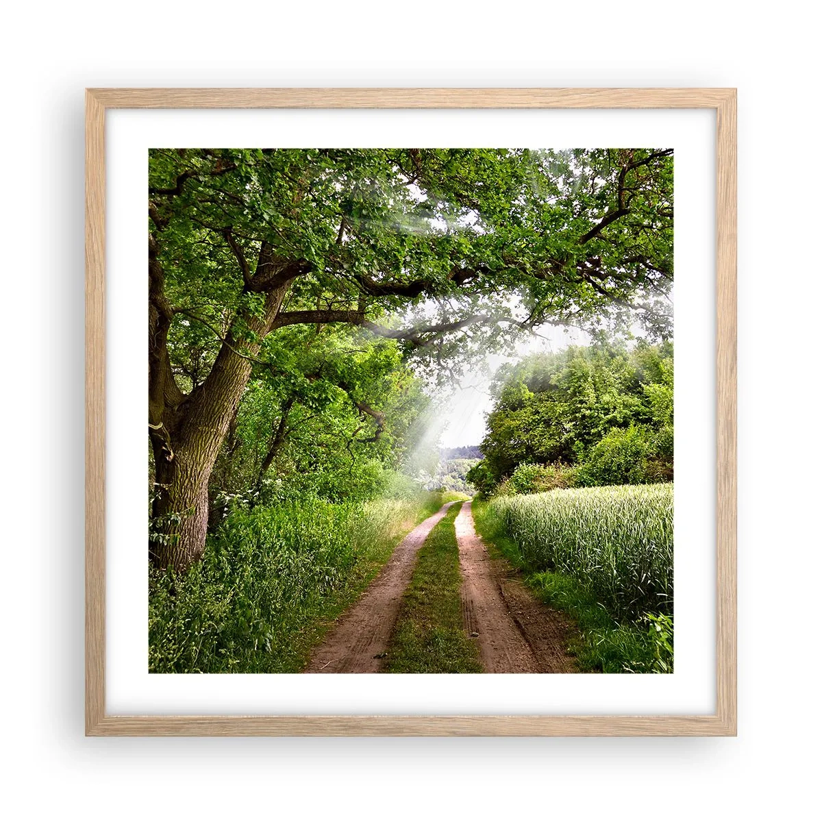 Plagát v ráme zo svetlého duba - Et in Arcadia ego - 50x50 cm