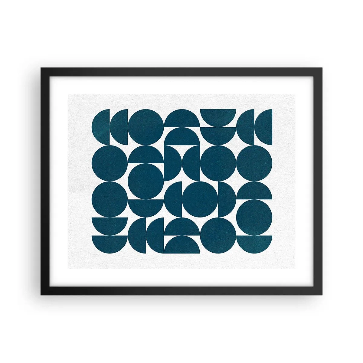 Plagát v čiernom ráme - Kruhy a polkruhy - 50x40 cm