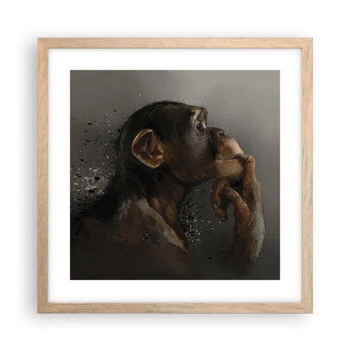 Plagát v ráme zo svetlého duba - Určite mysliteľ - 40x40 cm