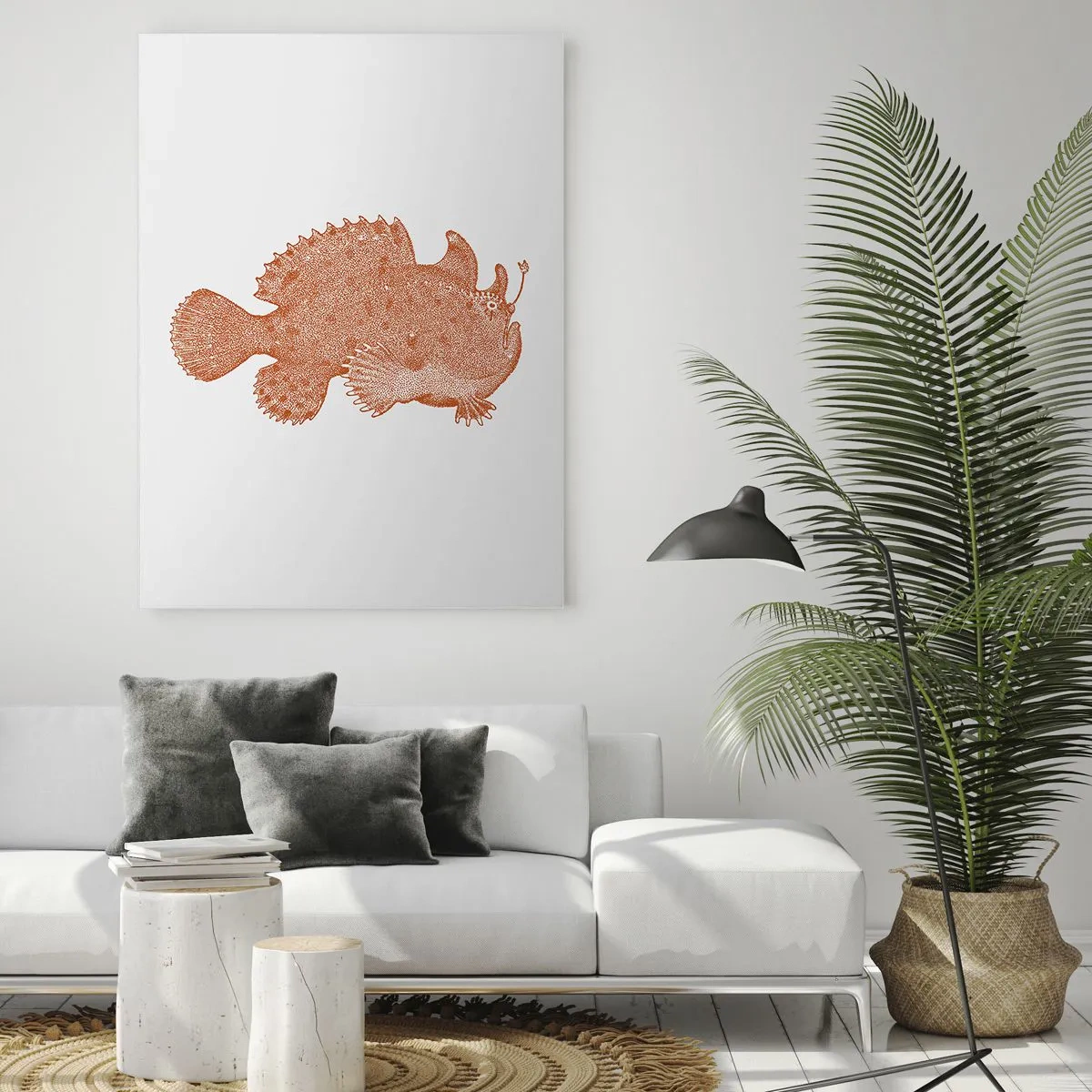 Obraz na skle - A nakoniec ryba - 50x70 cm